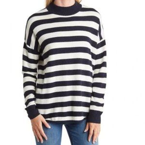Madewell Ashbury Mockneck Sweater Dark Indigo Wool Alpaca Blend